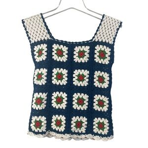 Vintage-Inspired Crochet Granny Square Tank Top